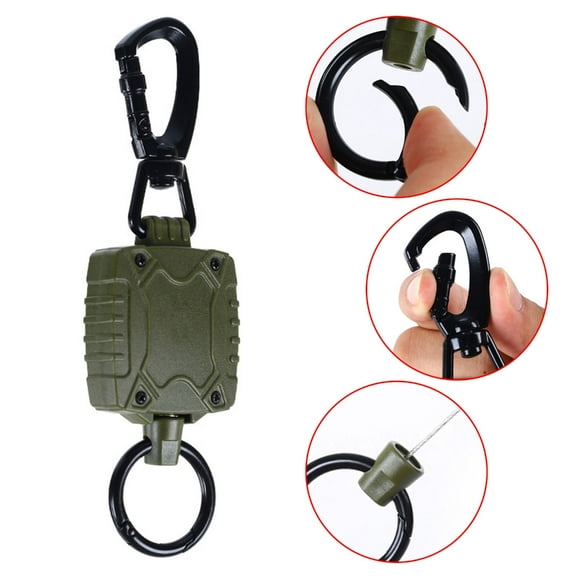AOOOWER Retractable Keychain Key Reel with 23.62'' Steel Retractable Cord for Badge Reel