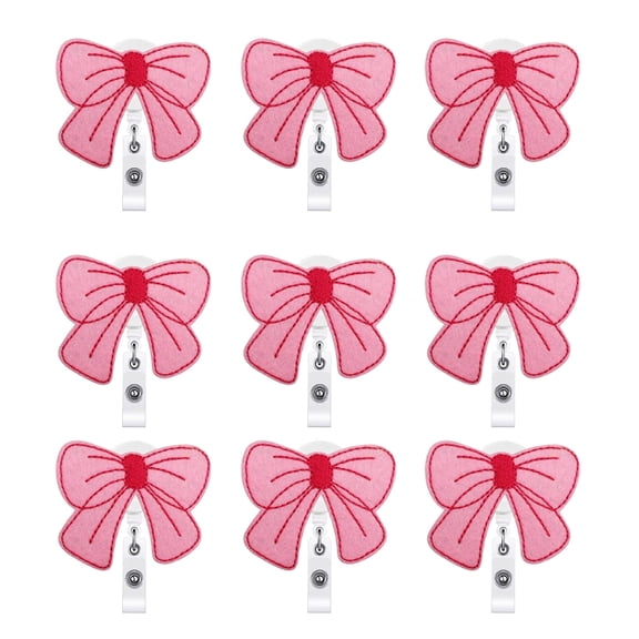 AOOOWER Reusable Nurse Name Label Clip 9 Assorted Bowknot Designs Load Capacity Workplace Accessories