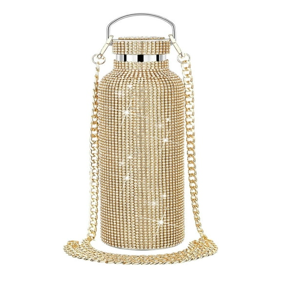 AOOOWER Holiday Gift Bling Diamond Water Bottle Glitter Rhinestone Cup StainlessSteel ThermalBottle Refillable Water Bottle