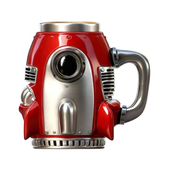 AOOOWER Rockets Shape Coffee Mug Space Theme Resin And Stainless Steels Double Walled Insulated Drinking Cup For Home Decors