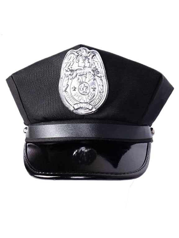Role Playing Hat Embroidered Polices Styles Hat Stylish Eight Panel Flatted Hat for and Stage Performances