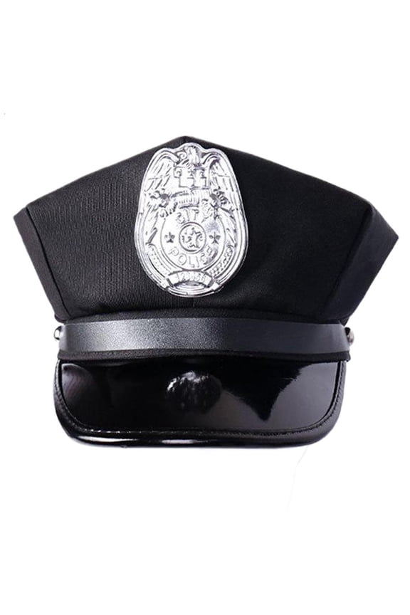 Role Playing Hat Embroidered Polices Styles Hat Stylish Eight Panel Flatted Hat for and Stage Performances