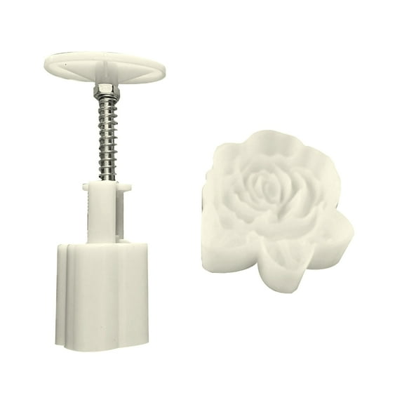 AOOOWER Rose Lotus Moon Cake Mold Household Mung Bean Cake Model Printed with Embossed Ice-skin Pastry Baking Grinding Tool