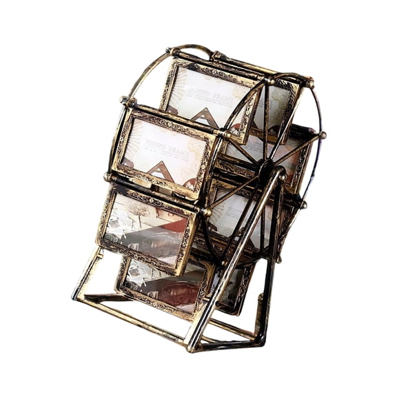AOOOWER Rotating Ferris Wheel Picture Frame,Family Photo Frame Shows Desktop Decoration