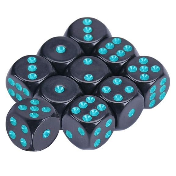 AOOOWER Rounds Corner Six Sided Dices, Pack of 10 Assorted Color 16mm Acrylic Dices