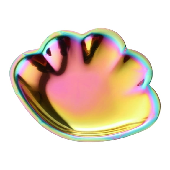 AOOOWER Rustproof Stainless Steel Tray Elegant Shell Shaped Jewelry Dish for Gift Shops