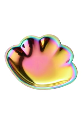Rustproof Stainless Steel Tray Elegant Shell Shaped Jewelry Dish for Gift Shops