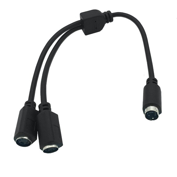 AOOOWER S-Video Cable Splitter 4 Pin Mini DIN Adapter Video Signal Male to 2 Female
