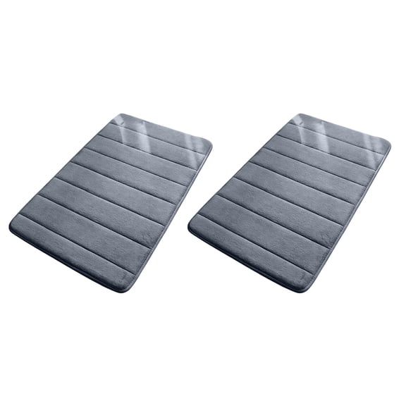 AOOOWER Set Of 2 Bathroom Mats Shower Floor Rugs Memory Foam Bath Mat Machine Washable