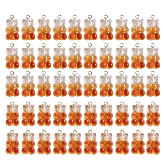 AOOOWER Set of 50 Assorted Colorful Bear Pendants for Personalizing Accessories