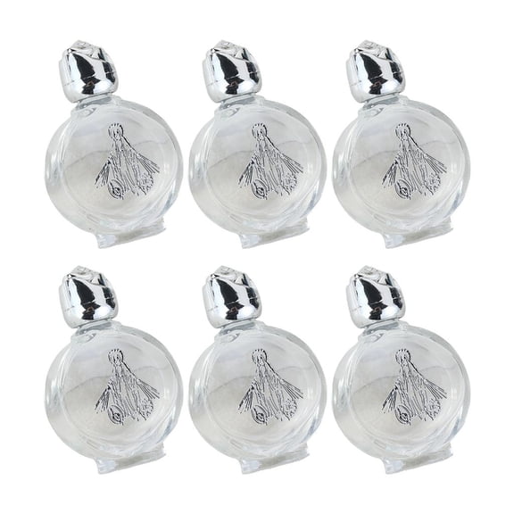AOOOWER Set of 6 Round Silver 15ml Crystals Water Bottles LeakProof Design Ceremony Accessories