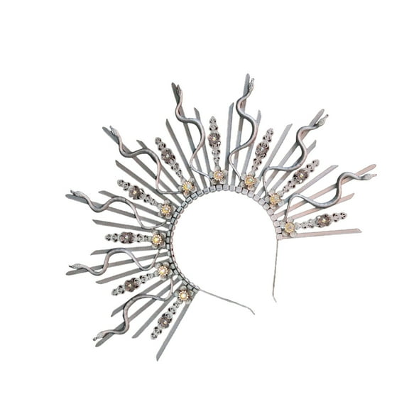 AOOOWER Snake Head Crown Headpiece Mythology Hair Accessory Unique Snake Headband Present for Women and Girl Fashion Lover