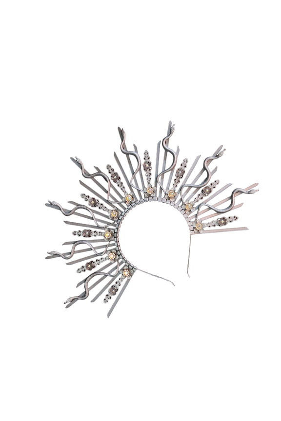 Snake Head Crown Headpiece Mythology Hair Accessory Unique Snake Headband Present for Women and Girl Fashion Lover
