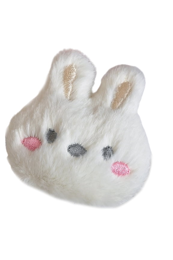 Soft Plush Rabbit Head Brooch Handmade Cartoon Clothes Badge Accessories Secure Pin for Backpacks Or Party Outfits