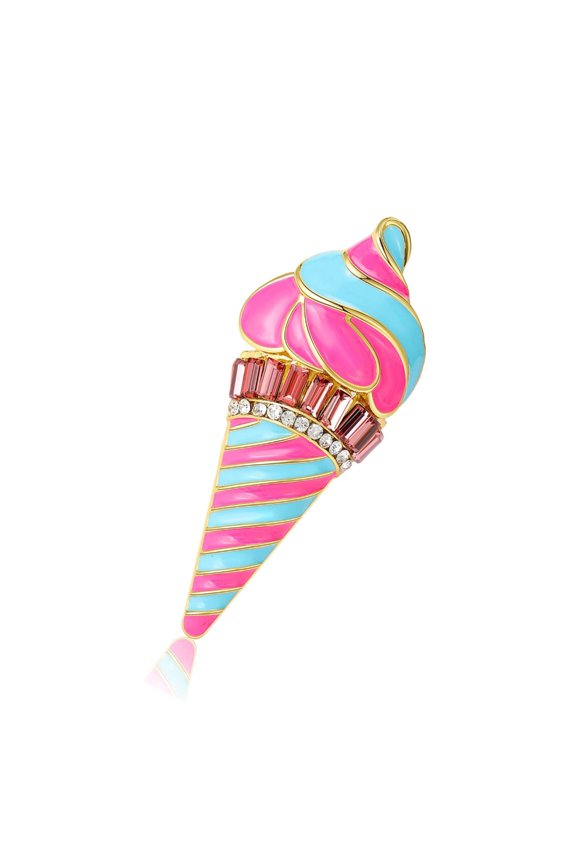 Sophisticated Ice Cream Brooch Pin Fashion Accessory for Stage and Theme Event
