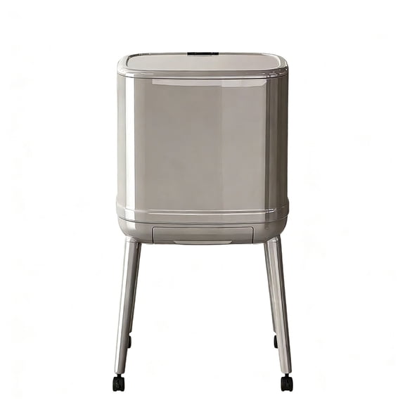 AOOOWER Space Efficient Wheeled Trash Can With Flexible Wheels and Smooth Lid Modern Design For Office