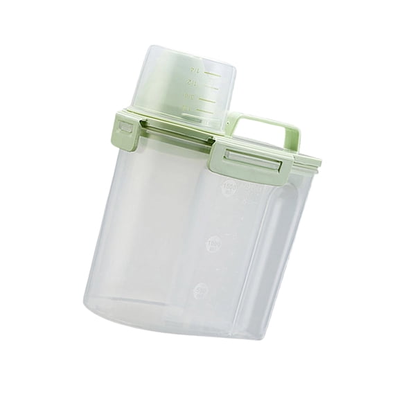 AOOOWER Space Saving Clear Pet Food Storage Container With Measurement Cup For Travel