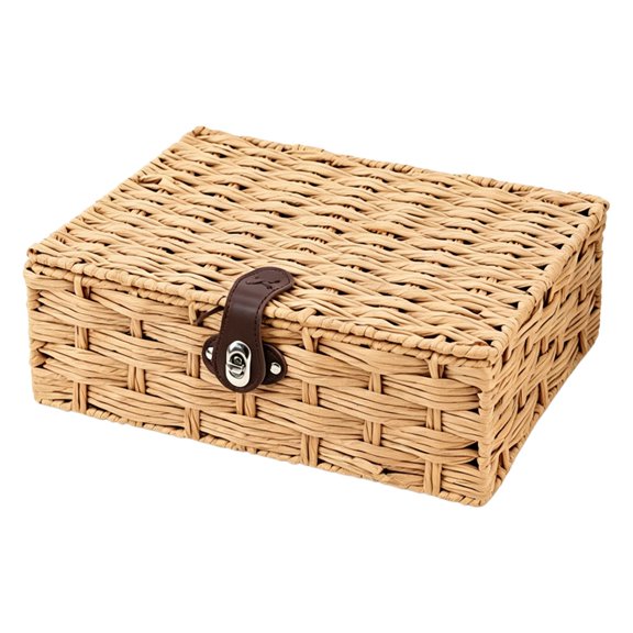 AOOOWER Spacious Handwoven Paper Rope Box Handmade For Neat Home Storage Solution