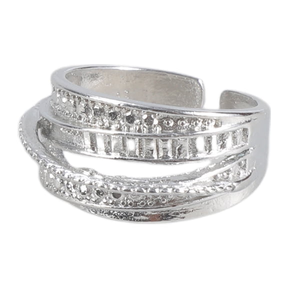 AOOOWER Sparkling Stackable Cubic Zirconia Open Band Modern Wedding Ring Jewelry