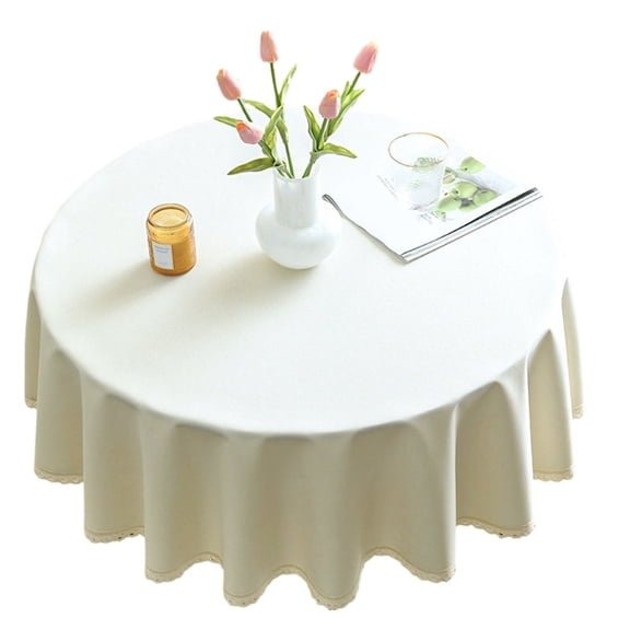 AOOOWER Spill Proof Wipeable Round Dining Table Protectors Reusable Scratchproof for Family Restaurant Party Decoration