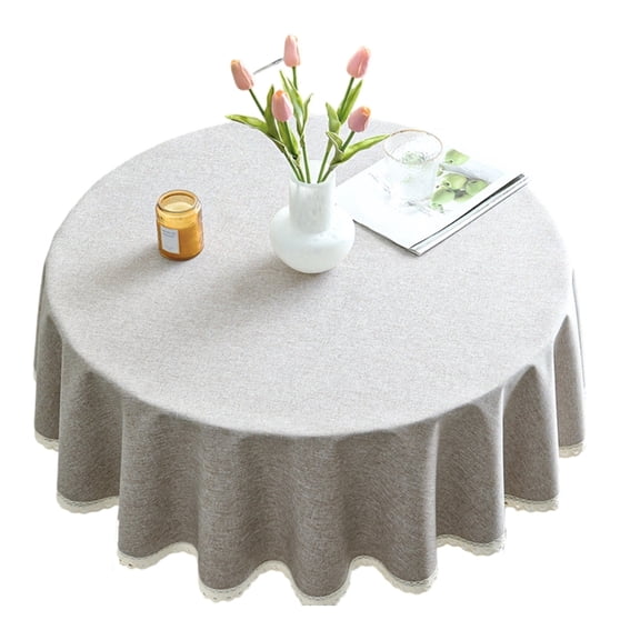 AOOOWER Spill Proof Wipeable Round Dining Table Protectors Reusable Scratchproof for Family Restaurant Party Decoration