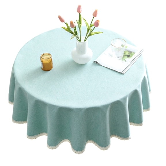 AOOOWER Spill Proof Wipeable Round Dining Table Protectors Reusable Scratchproof for Family Restaurant Party Decoration