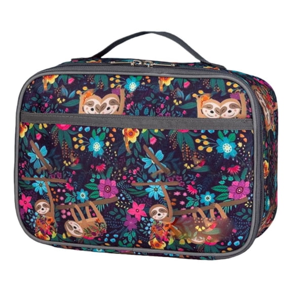 AOOOWER Square Lunch Bag Bentos Box Easy To Carry Oxford Cloth Food Container with Handle Meal Holder for Picnics