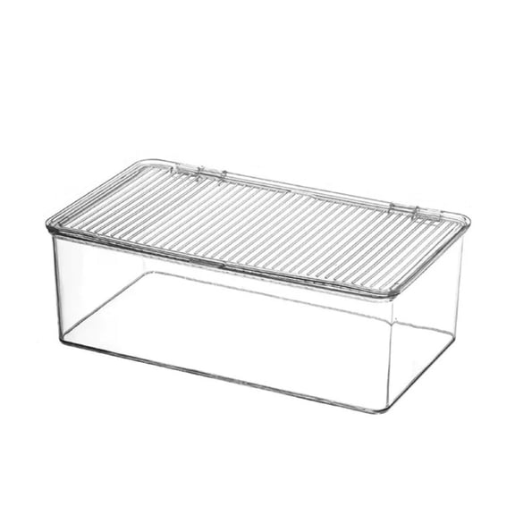 AOOOWER Stackable Clear Plastic Container With Closure Cabinet Storage Box for Home Organization