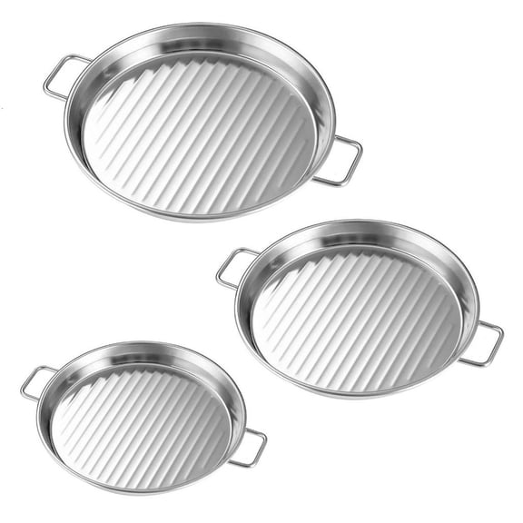 AOOOWER Stainless Snacks Serving Trays Set Metal Food Dishes Appetizer Platters for Restaurants Home Kitchens