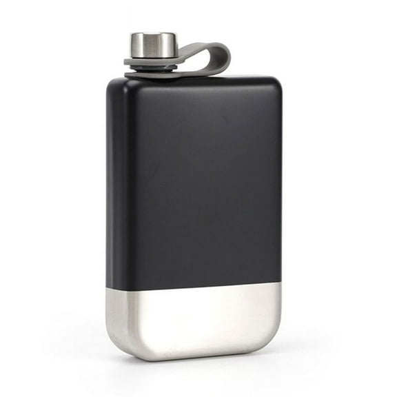 AOOOWER Stainless Steel 9oz Pocket Hip Flask Drink Alcohol Whiskey Flasks Russian Liquor Pot Black Painted Wine Bottle As Gift