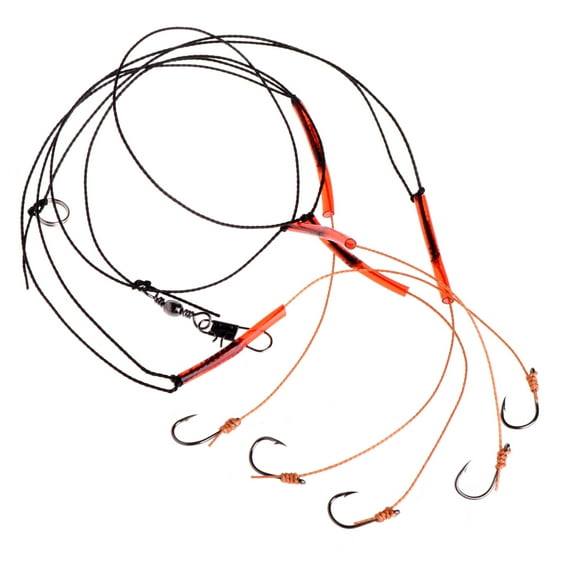 AOOOWER Stainless Steel Fishing Tackle Lures String Rigs Swivel Fishhooks With 5 Hook