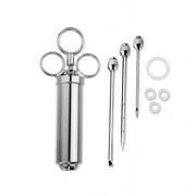 AOOOWER Stainless-Steel Meat Injections Syringe Kit Poultry Marinade Flavours Injector BBQ Grills & Smokers Accessories Easy Use