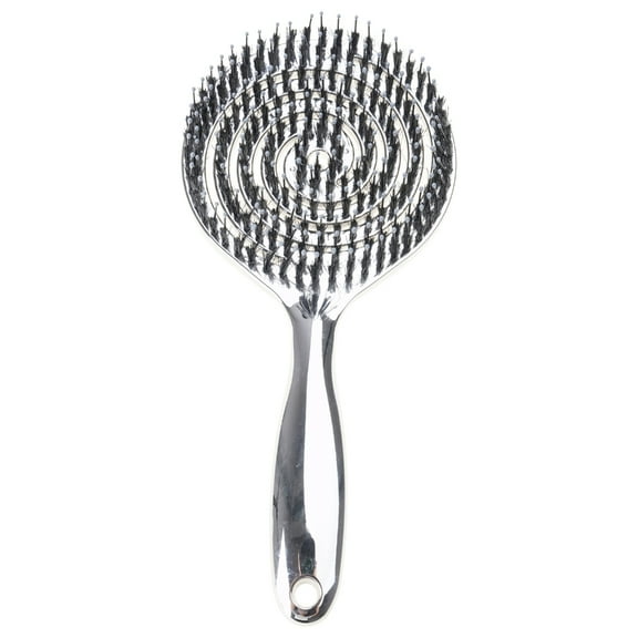 AOOOWER Static Reducing Round Bristles Brush Electroplated Construction Promotes Fast Drying Add Volumizing To Fine Hair