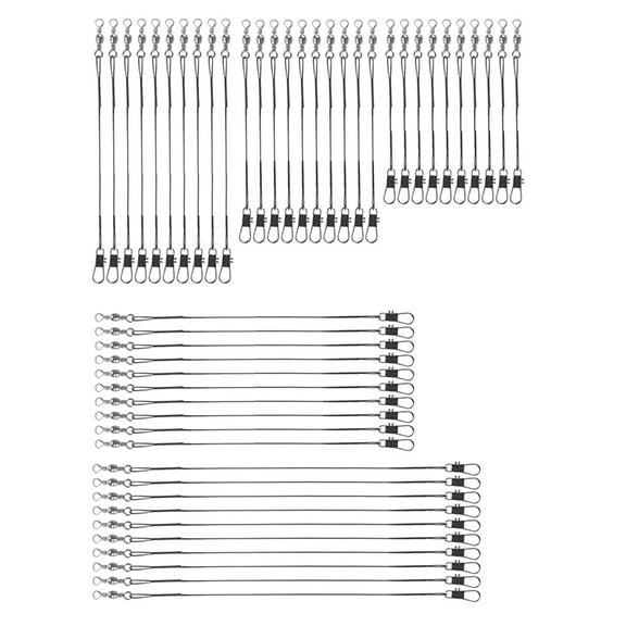 AOOOWER Steels Wire Leader Fishing Line Wire Leader Riggings with Swivels Snap Set Connect Tackle Lures Rig Hook Set