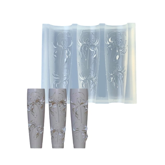 AOOOWER Stunning 3D Nail Art Decorations Thin Silicone Nail Art Silicone Printing Moulds