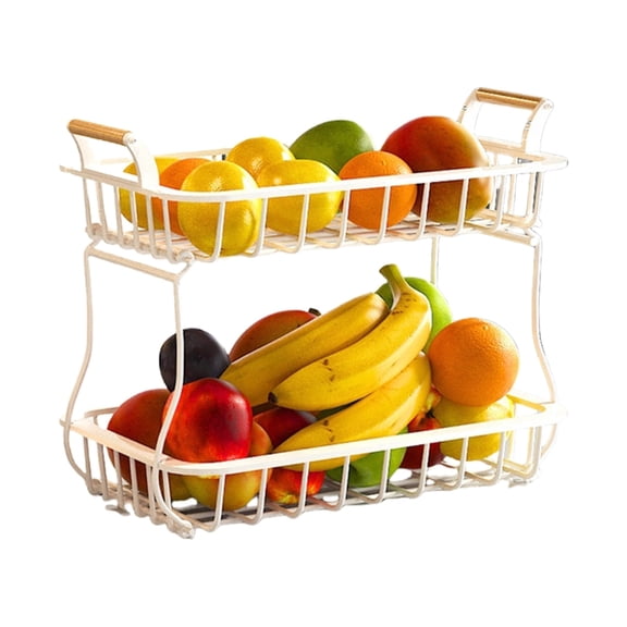 AOOOWER Sturdy Detachable 2 Layer Metal Shelf For Kitchen Counter Office Desk Modern Storage Solution Fruits Vegetables Easy Assembly