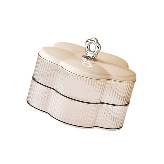 AOOOWER Stylish 2 Layer Floral Candy Tray Durable Plastic Serving Bowl For Nut Fruits Snacks Party Home Organization