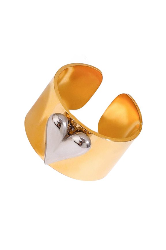 Stylish Alloy Heart Rings Ornament with Open Designs for Easy Size Adjustment