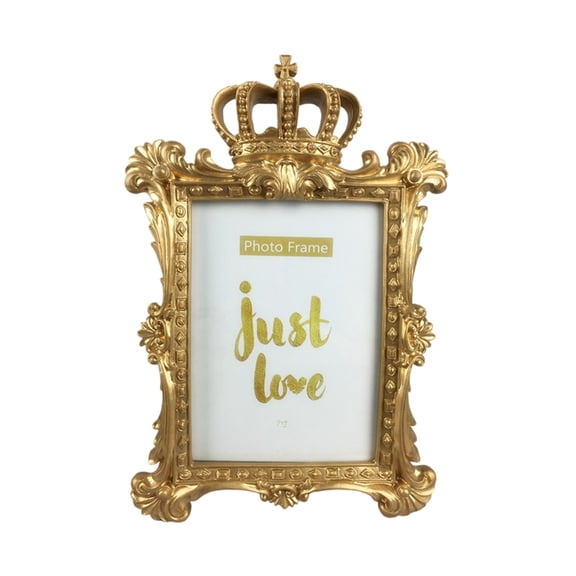 AOOOWER Stylish European Resin Crown Design Picture Frame Decorative Photo Frame For Wedding Anniversary Desktop Display Gift