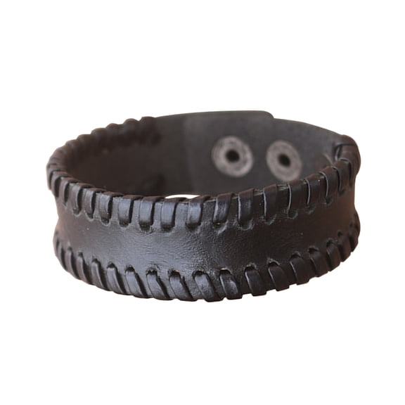 AOOOWER Stylish Men Wrist Wrap Imitation Cow Leather Wristband Punk Inspired Cuff Bracelet Jewelry for Everyday and Party Wear