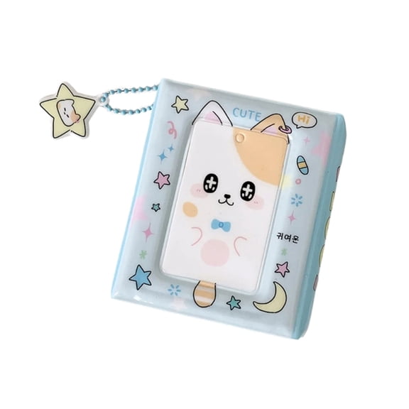 AOOOWER Stylish Mini Photocard Holder Protects 40 Cards Portable Kpop Photo Album Binder Book with Charm for Fan Collectors
