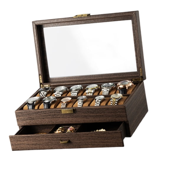 AOOOWER Stylish Wrist Watch Preservation Box with Drawer Jewelry Accessory Storage Case