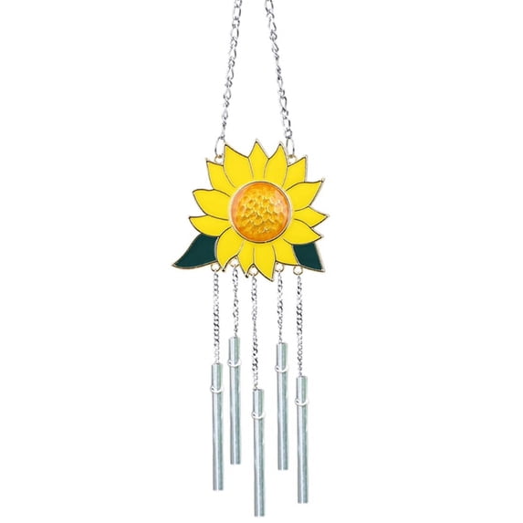 AOOOWER Sunflower Wind Chimes Metal for Sun Catcher Window Windchimes Hanging Ornaments Home Outdoor Garden Decor