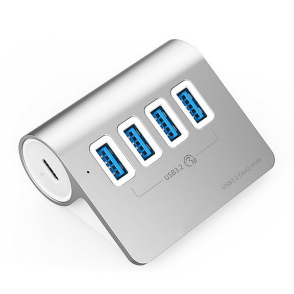 AOOOWER Super Speed 10Gbps 4Port USB 3.2 Hub, USB Splitter Aluminum Design 5V3A Power Supply for Multiple Devices Computers