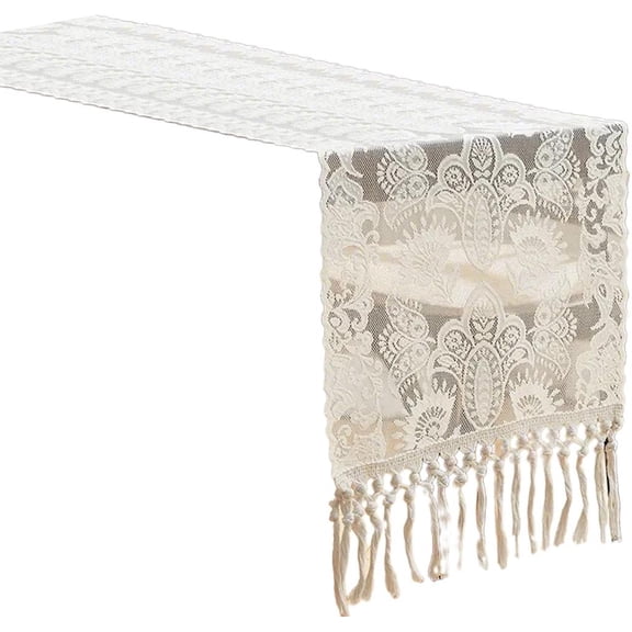 AOOOWER Tablecloth Classical Lace Table Overlay Table Runner Perfectly for Wedding Receptions and Festival Celebration