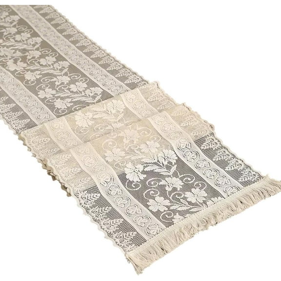 AOOOWER Tablecloth Classical Lace Table Overlay Table Runner Perfectly for Wedding Receptions and Festival Celebration