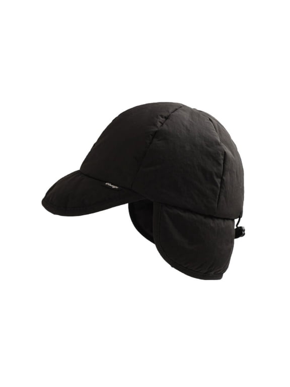 Thick Windproof Trapper Hat Warm Down Hat for Cold Weather Solid Color
