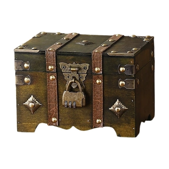 AOOOWER Traditional European Travel Case Handheld Sturdy Wood Storage Container