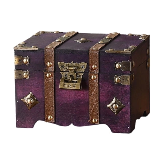 AOOOWER Traditional European Travel Case Handheld Sturdy Wood Storage Container