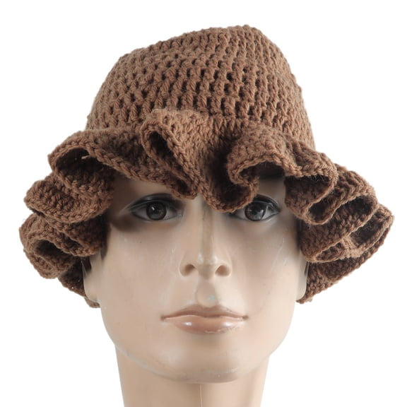 AOOOWER Traveling Bucket Hat Crochet Handmade Fisherman Hat for Y2K Girls Shopping